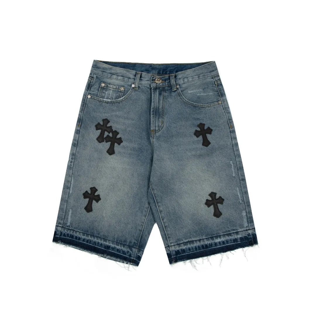 KE920#P180 The only correct leather label version on the market Chrome Hearts CH Cross embroidery distressed jeans Top ceiling quality 100% correct version The correct version is here!  Believe me this must be the best quality you will ever come across! ! Excellent value for money! !  Styles with different washes and textures are very friendly to people with thin legs and thick legs. The straight version is very flattering to the shape of the legs. The moderate length is timeless and easy to match. It is the basis of various styles and a must-have in the wardrobe! ! Add a little stacking to easily control the clean fit trend that has exploded this year. The fabric is stiff but also makes the upper body soft without losing texture. The sides and cuffs of some styles have a bone-wash effect. The vintage flavor pops up all at once. It’s really hard not to love it! ✅Correctly customize the Croxin metal leather label on the back panel. It is not sold directly with the cross on the finished jeans. 1:1 copying strives for excellence and the details are perfectly grasped. ✅The cross leather label is clear and smooth. Exquisite turning top craftsmanship. ✅Buttons, zippers and hardware are all customized versions of the Croxin LOGO. ✅High-cost washing process. Size: 28 30 32 34 36 (5 sizes)